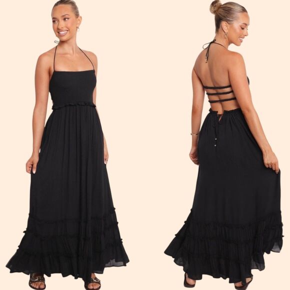 Petal Pup Lysandra Black Maxi Dress - Picture 1 of 9